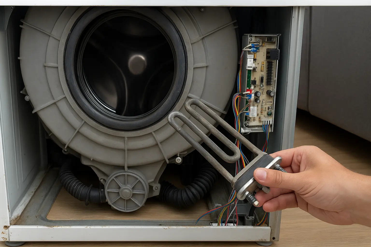 بررسی علل گرم نکردن آب در ماشین لباسشویی