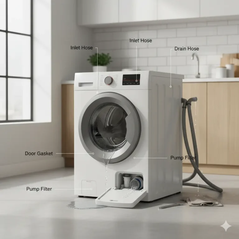 علت نشتی آب از ماشین لباسشویی